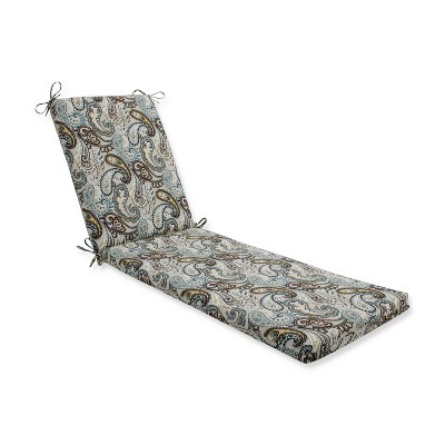 Indoor/Outdoor Tamara Paisley Quartz Blue Chaise Lounge Cushion - Pillow Perfect