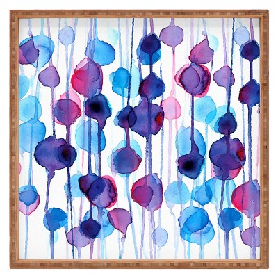 Large CMYKaren Abstract Watercolor Square Tray Purple - Deny Designs