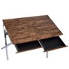 Vynxaria Writing Desk with Chrome-Trimmed Oak Vintage-Industrial Style Functional for Home Office Creative Spaces - 2 of 4