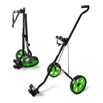 Jovial Foldable 2-Wheel Golf Pull Cart - Aluminum Pull Cart, Upper & Lower Brackets with Elastic Strap, Without Umbrella Holder