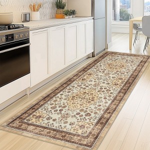 Washable Area Rug Vintage Foldable Thin Rug,Soft Low-Pile Non-Slip Stain Resistant Floor Indoor Outdoor Carpet - 1 of 4