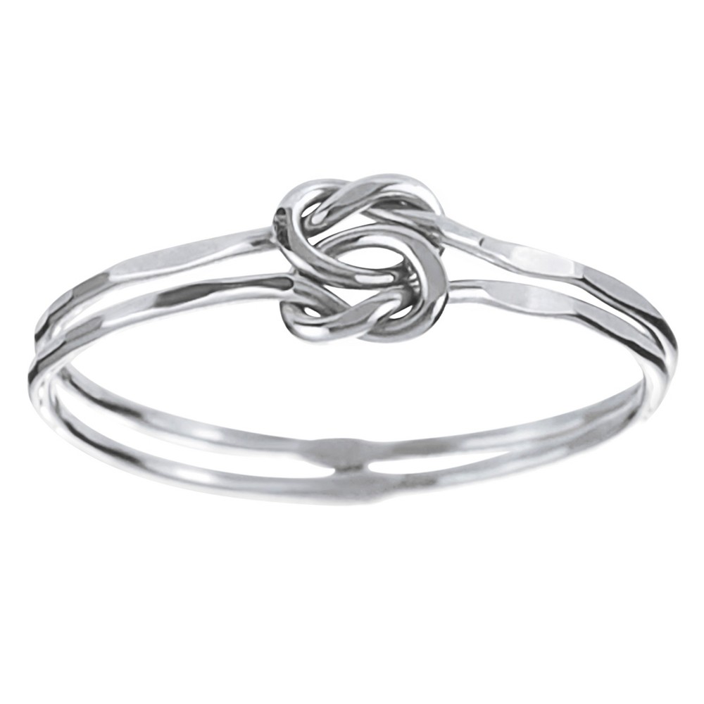 Women's Journee Collection Handcrafted Double Band Knot Ring in Sterling Silver - Silver, 6