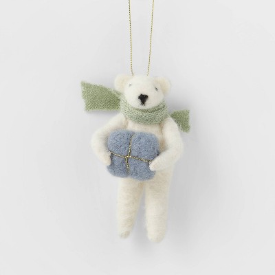 Boiled Wool Pastel Bear Christmas Tree Ornament - Wondershop™