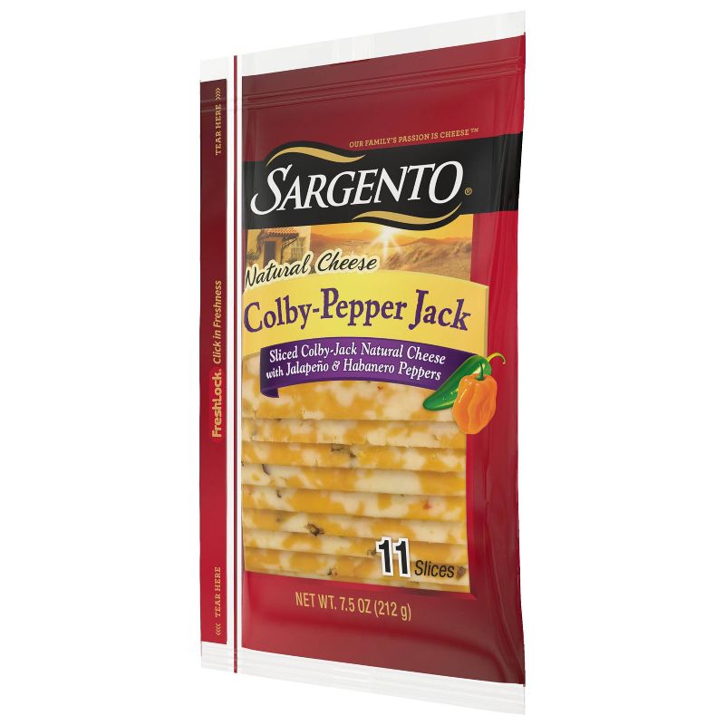 Sargento Natural Colby-Pepper Jack Cheese Slices - 11ct, 6 of 11