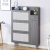 FONTOI Minimalist Storage Cabinet, Rattan Shoe Cabinet for Corridors, Living rooms, Gray, 6.7"*49.6"*37.4" - 2 of 4