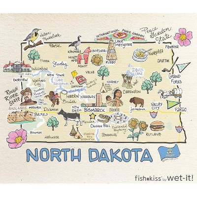 Wet it By Fishkiss State Washcloth - North Dakota