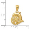 Black Bow Jewelry 14k Yellow Gold Dolphin and Sand Dollar Pendant - 4 of 4