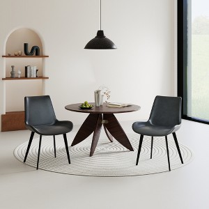 WJSHome Modern Dining Chairs Set of 2, PU Leather Accent Chairs Waterproof Kitchen & Dining Room Chairs with Comfortable Sponge Seat and Metal Legs - 1 of 4