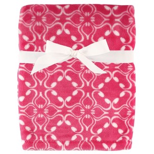 Hudson Baby Infant Girl Silky Plush Blanket, Blossoms, 30x40 inches - 1 of 1