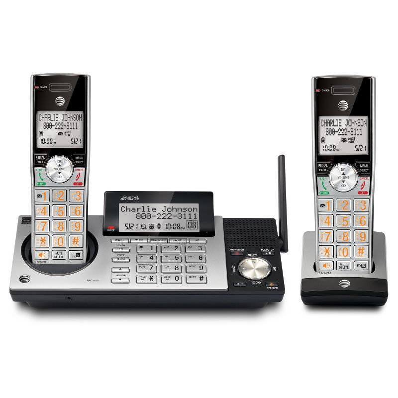 AT&T DECT 6.0 Cordless Phone System with  2 Handsets - Black (CL83215), 2 of 4