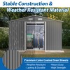 10X8 FT Outdoor Tool Storage Shed with Metal Foundation & Lockable Doors, All Weather Metal Sheds for Garden, Patio, Backyard, Lawn, Gray - 3 of 4