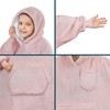 PAVILIA Wearable Blanket Sweatshirt Kids Boy Girl, Warm Cozy Giant Hoodie, Fleece Faux Shearling Oversized Sweater, Big Pocket - 2 of 4