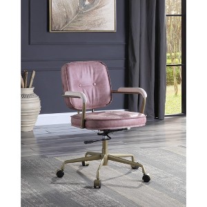 TiramisuBest Pink Leather Ergonomic Office Chair with 3" Cushion, Adjustable Height - 1 of 4