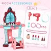 Kids Vanity Set with Self-Opening Magic Mirror, Princess Makeup Vanity Table Set with Music, Tabletop with Lights - 3 of 4