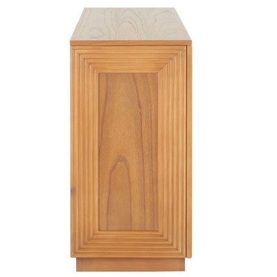 Natural Wood Ridged Hallway Table with Storage