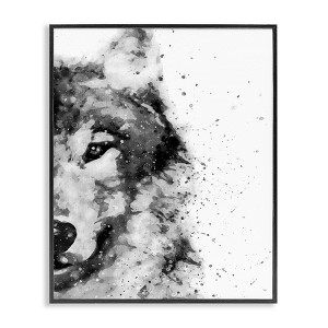 Stupell Industries Wolf Portrait Paint Splatter Framed Giclee Art - 1 of 4