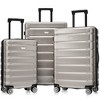 Coolife Hardshell Luggage Set 3 Piece, Durable ABS+PC Travel Suitcase with Spinner Wheels for Men Women (20/24/28 Inch),silver - 2 of 4