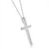 Pompeii3 1/3Ct Round Cut Diamond Cross Pendant 10k White or Yellow Gold Necklace 1" Tall - 2 of 4
