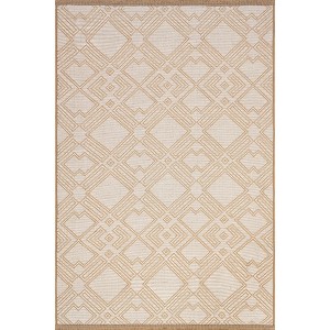 Nuloom Geometric 5x8 Jute Indoor Area Rug for Dining Room Rug Neutral Rug Living Room Rug Kitchen, Ivory/Natural - 1 of 4