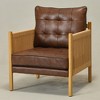 KINWELL Mid-Modern Accent Chair with Jute Rope Arms & Top-Grain Leather Upholstery - 3 of 4