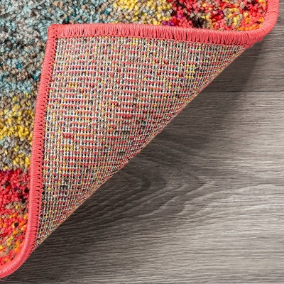 Reversible Multicolor Synthetic Indoor Runner Rug 31" x 8"