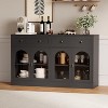 Acekool 55" Farmhouse Buffet Cabinet with Storage, Sideboard Console Table with 2 Drawers & 4 Acrylic Doors for Kitchen, Dining & Living Room, White - 3 of 4