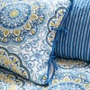 6Pcs Daybed Cover Set Quilted Reversible Medallion Print with Embroidery and Striped Reverses Polyester Cotton Blend - 3 of 4
