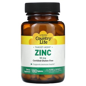 Country Life Target-Mins, Zinc, 50 mg, 180 Tablets - 1 of 3
