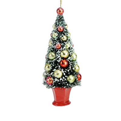 Raz Imports 5.5" Bottle Brush Christmas Tree in Pot Christmas Ornament - Red