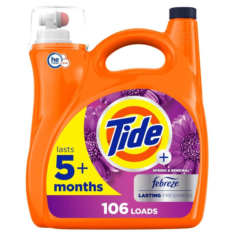 Tide Plus Febreze High Efficiency Liquid Laundry Detergent - Spring & Renewal, 1 of 10