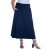 24seven Comfort Apparel Foldover Plus Size Maxi Skirt With Pockets - 4 of 4