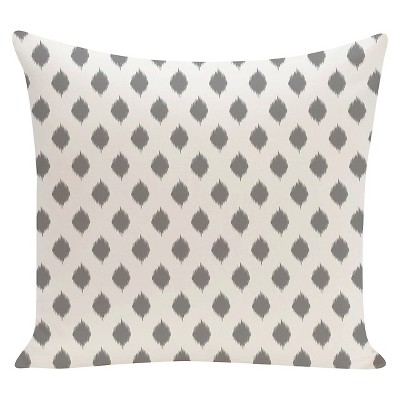 16"x16" Classic Ikat Geometric Print Square Throw Pillow Gray - e by design