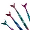 Rainbow Mermaid Tail Pens (4 Pack) - Metallic Shimmer, Black Ink (7.5 Inch) - 2 of 3