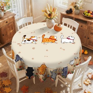 Farmhouse Tablecloth Vintage Style Chicken Cat Table Cover Farmhouse Animal Decor Tablecloth for Kitchen Dining Party - 1 of 4
