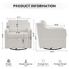 Accent Sofa Chair With Storage Function,360°Swivel Upholstered  Armchair With Pocket,Beige Linen Fabric Swivel Sofa,Single Sofa Chair-Maison Boucle - 4 of 4