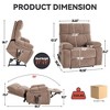 FONTOI Large Size Accent Chair with Dual Side Pockets&Hidden Cup Holders, Recliner Chair with Comfortable Back&Arms, Brown, 36.62"*42.13"*40.56" - 3 of 4
