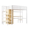 YOOCOZZ Twin Size Metal Loft Bed with Desk, 4-Layer Ladder Shelves, Built-in Wardrobe - 2 of 4