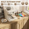 Rattan Sideboard with Power Outlet - Boho Buffet Cabinet, 4-Door Storage for Dining & Living Room - 4 of 4