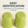 Omniware Simsbury Salt & Pepper Shaker Set, 6oz Stoneware Dispensers with Distinctive "S" & "P" Lids, Lead-Free Glaze, Dishwasher Safe - 2 of 4