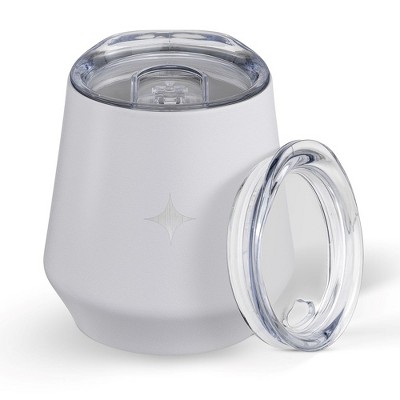 JoyJolt Triple Vacuum Insulated Stemless Wine Tumbler with Lid Pack - 12 oz Double Walled Stainless Steel Stemless Wine Glass