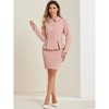 INSPIRE CHIC Women's Business Peplum Blazer and Pencil Skirt Suit Set 2 Pcs - 4 of 4