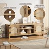Nasitip Rattan TV Stand for Living Room, Boho Entertainment Center with Rattan Door and Adjustable Shelves, Media Console with 2-Tier Open Storage - 4 of 4