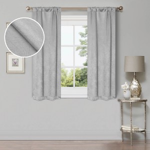 Modern Geometric Waves Room Darkening Semi-Blackout Curtains, Set of 2 by Blue Nile Mills - 1 of 4