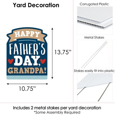 Happy Father's Day Grandpa Outdoor Metal Yard Sign