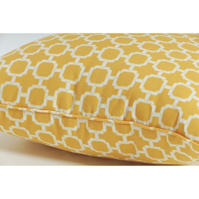 Yellow and White Geometric Outdoor Lumbar Pillows Set