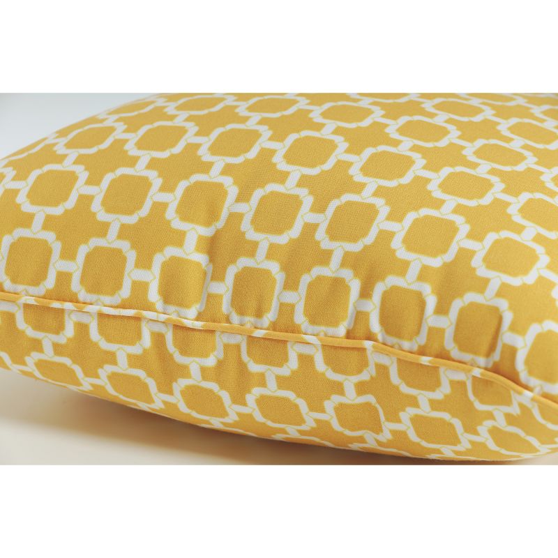 2pc 16.5&#34; x 24.5&#34; Outdoor Lumbar Throw Pillows Yellow/White Geometric - Pillow Perfect, 3 of 6