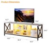 Fredees 75 Inch TV Stand with LED Lights,White - 2 of 4