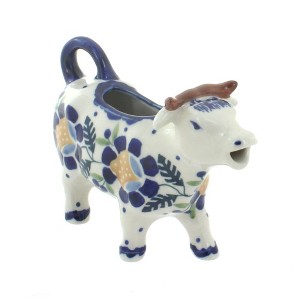Blue Rose Polish Pottery D081 Manufaktura Cow Creamer - 1 of 2