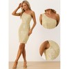 Allegra K Women's Sparkly Cocktail Party One Shoulder Bodycon Dress - 2 of 4