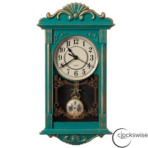 Clockswise Vintage Grandfather Wood-Looking Plastic Pendulum Decorative Battery-Operated Wall Clock - 1 of 4